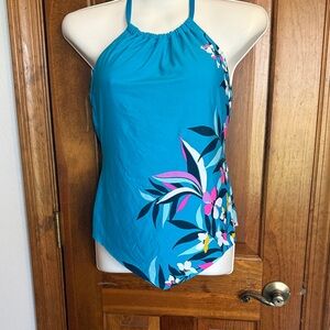 24th & Ocean Blue Floral Bikini Top